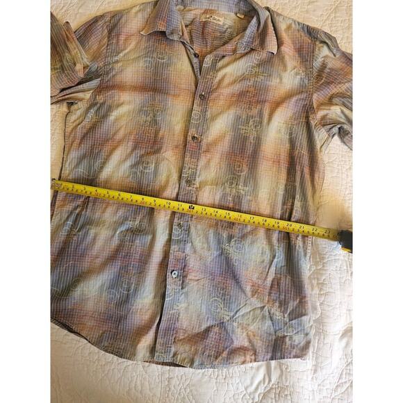 Rare Paradise Collection Plaid Button-Up Y2K Shirt Vintage Boho Pastel Mens XL - Picture 6 of 11